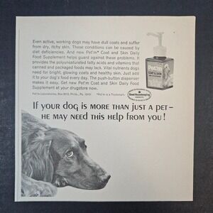 1966 Pet'm Coat & Skin Daily Food Supplement Vintage‎ Print Ad Philadelphia PA